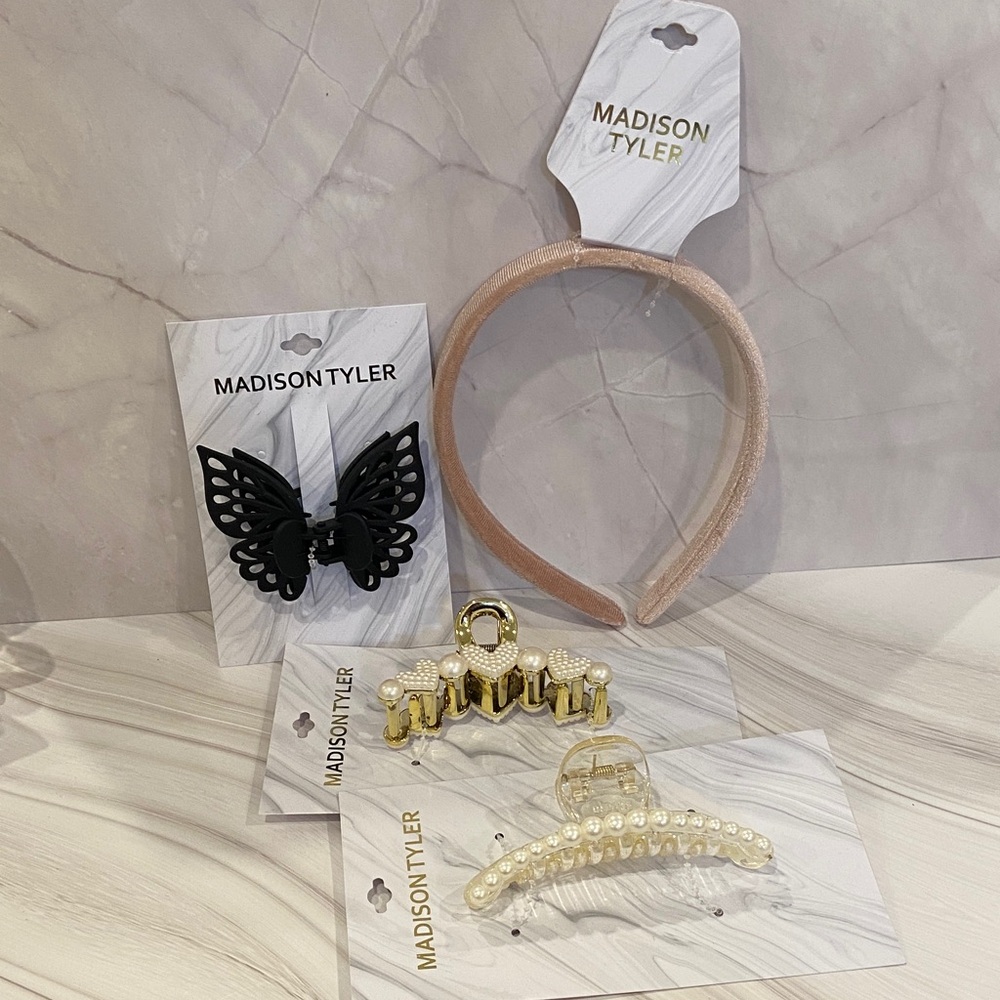 Madison Tyler Hair Accessory, Hair Clips & Head Band - 4 piece set